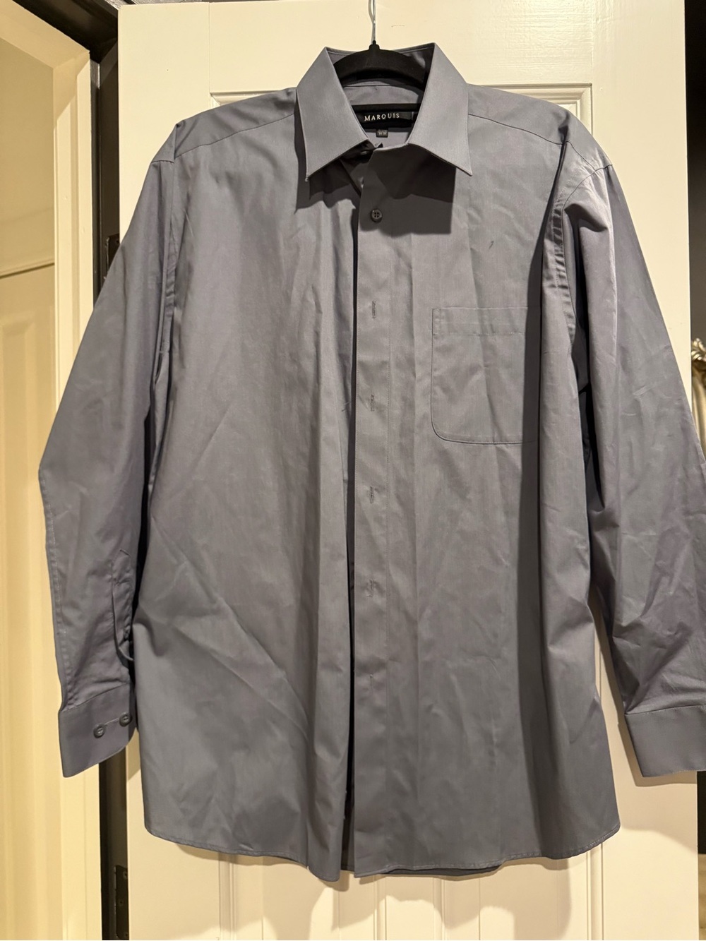 Marquis Men's Long-Sleeve Dress Size Shirt - Gray size 16.5 L (34-35) - Picture 4 of 4
